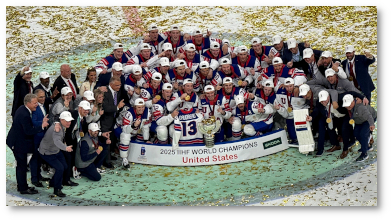 Photo of USA Hockey Team After Winning the 2025 IHF World Championship